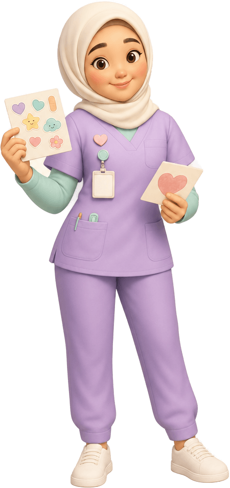 Nurse Nura — Calm, kind, and quick with a bandage — the heart that keeps the Academy caring.